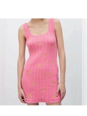 Zara Pink Knit Dress Size Small
